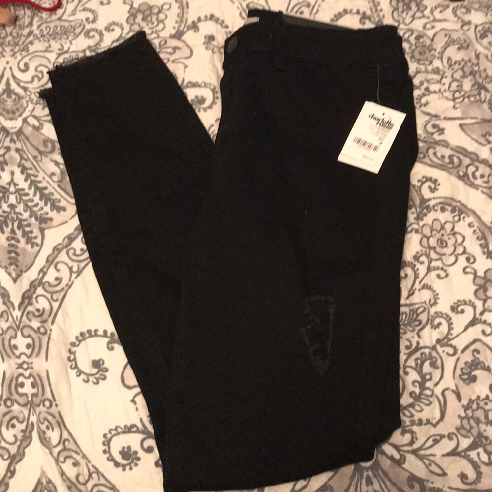 black ripped jeans